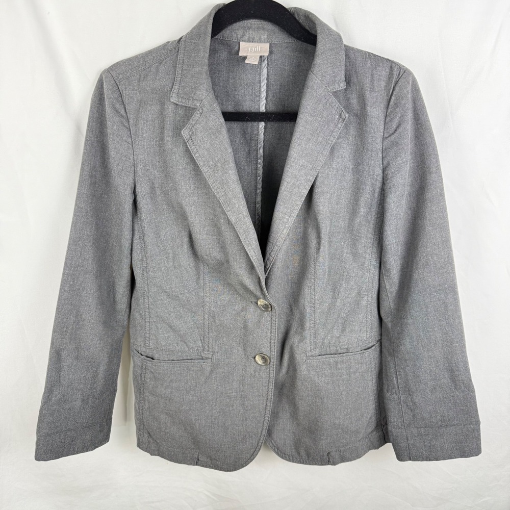 J. Jill Gray Cotton Lightweight Jacket Blazer Small Office Career Casual Capsule